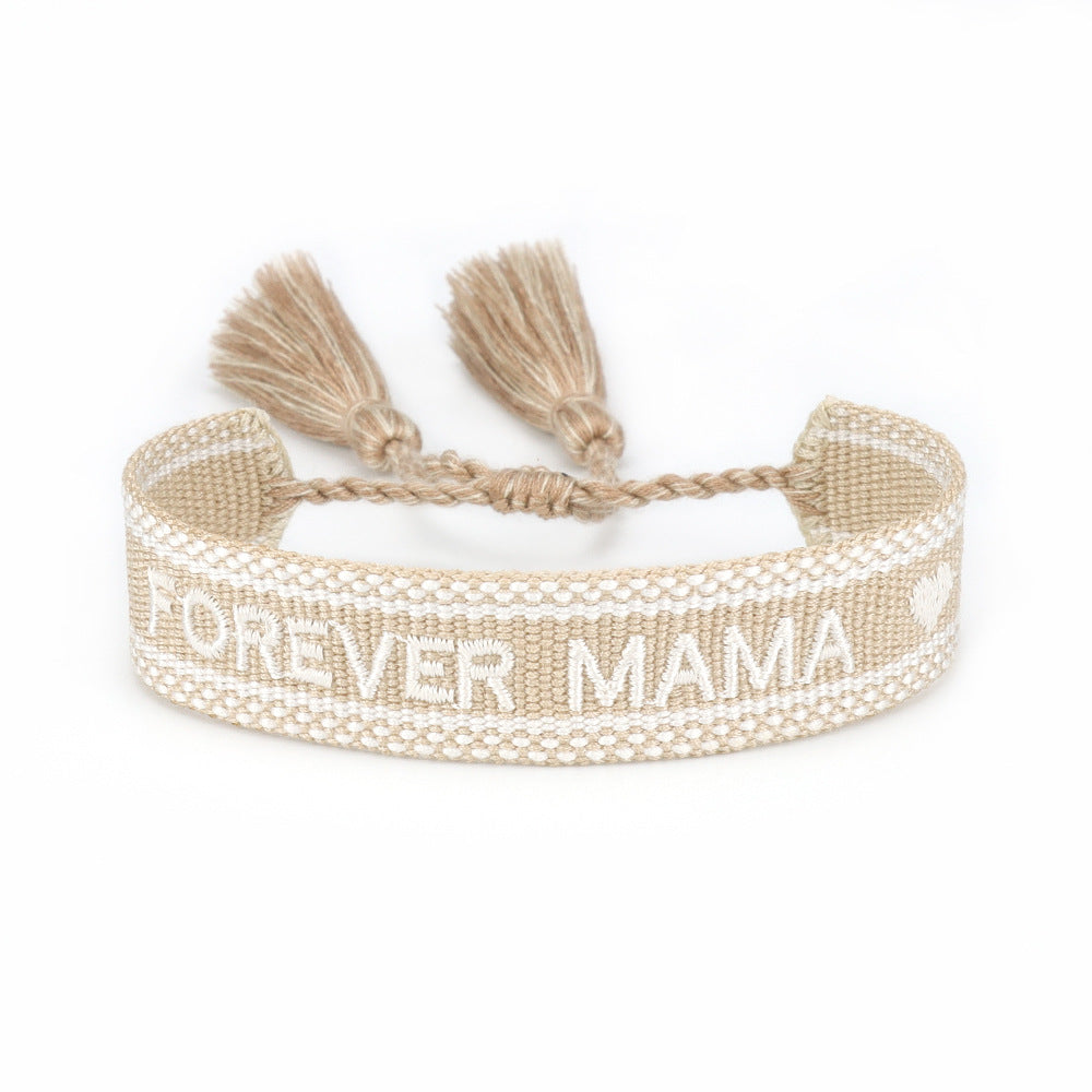 Women's Letter Carrying Strap Hand-woven Tassel Can Bracelets