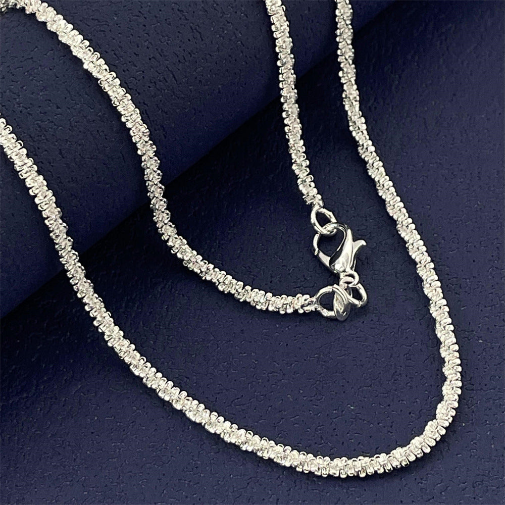 Popular Glamorous Ornament Sier Plated Sparkling Necklaces