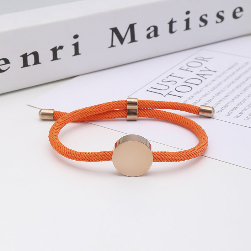Women's & Men's Printing Material Round Adjustable Stainless Steel Bracelets