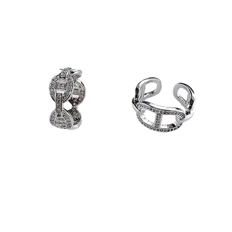 Rhinestone Zircon Pig Nose Female Fashion Personality Affordable Luxury Rings