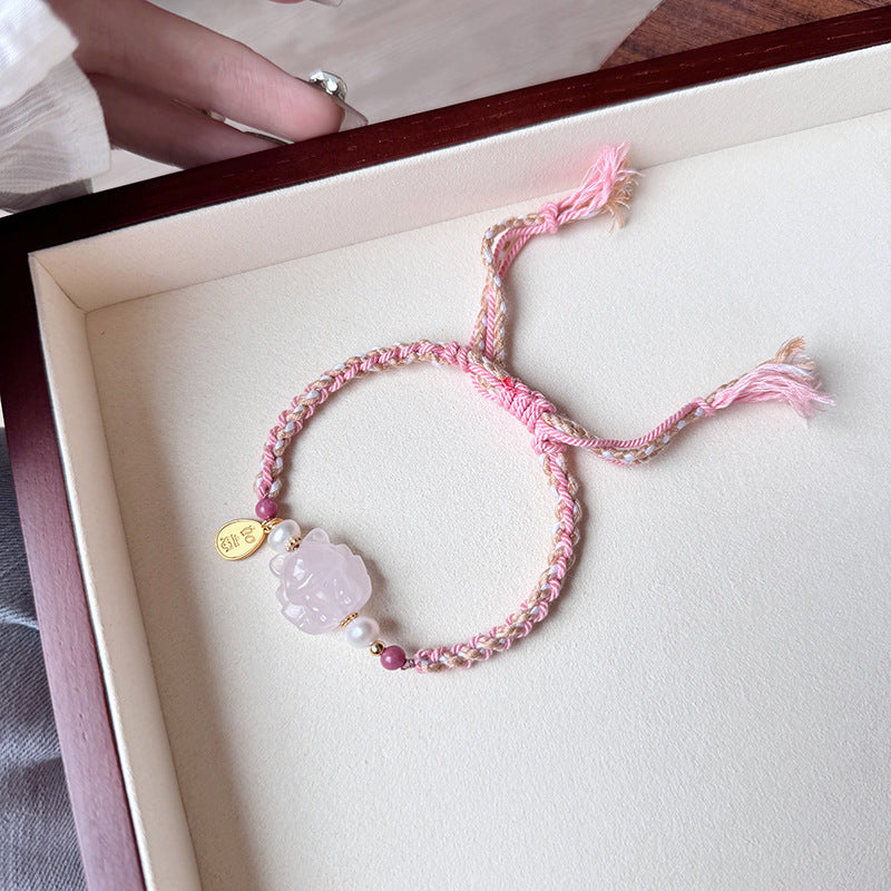 Fairy Sweet Gentle Natural Pink Crystal Bracelets