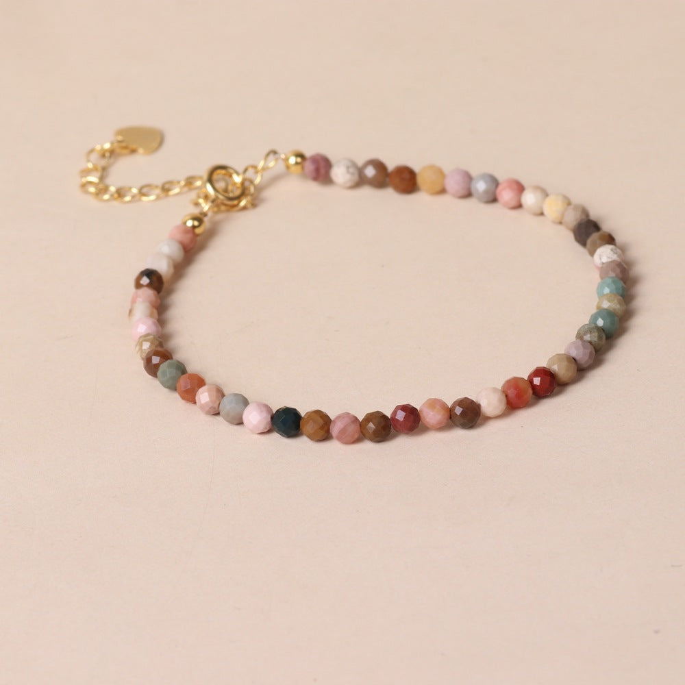 Fine Natural Stone Surface Cutting Beads Bracelets