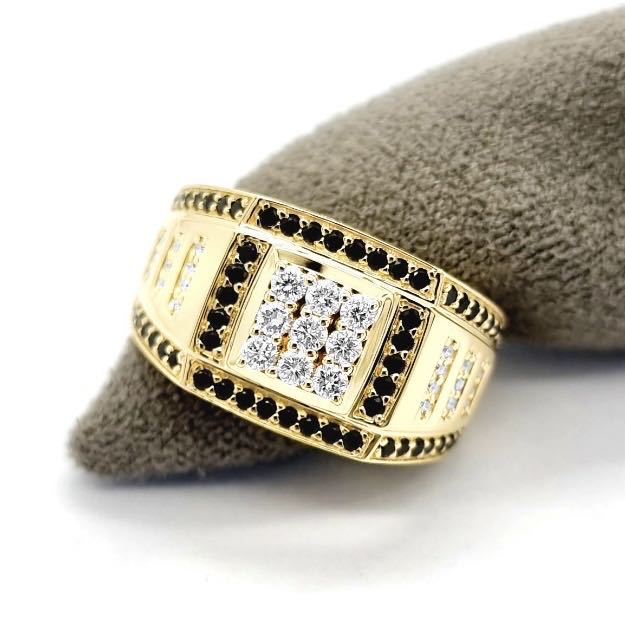Men's Golden Domineering Hip Hop Full Diamond Rings
