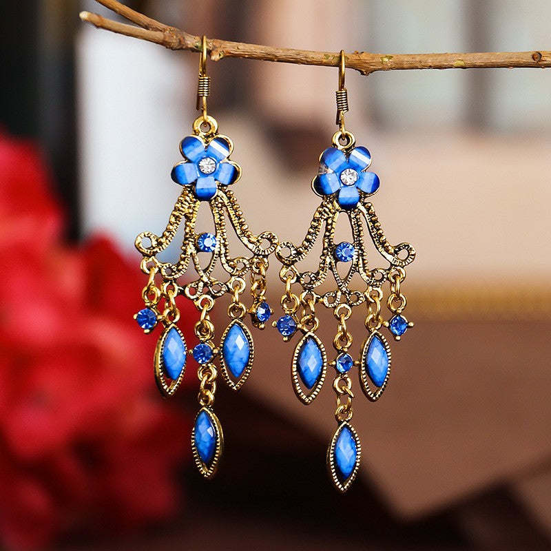 Ethnic Style Your Colorful Vintage Flower Earrings