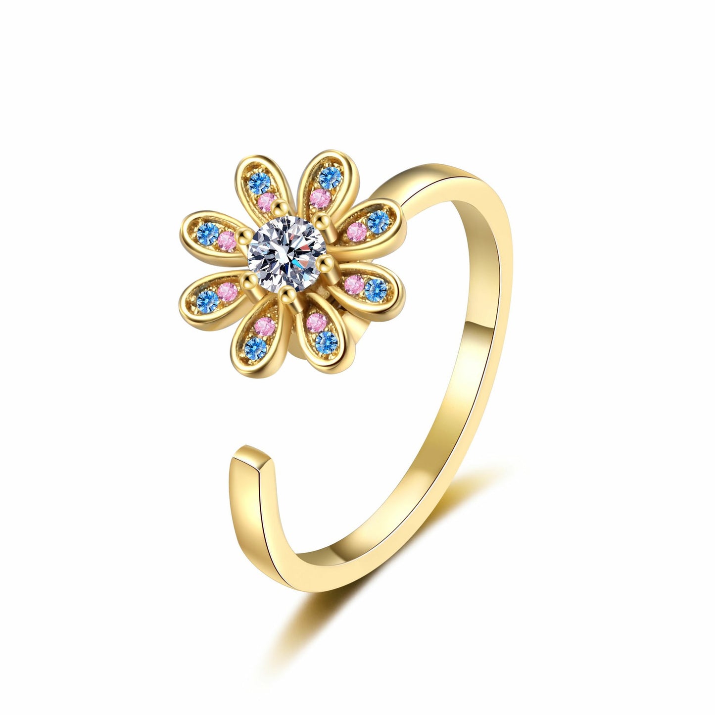 Flower Wind Opening Adjustable Advanced Sense Rings