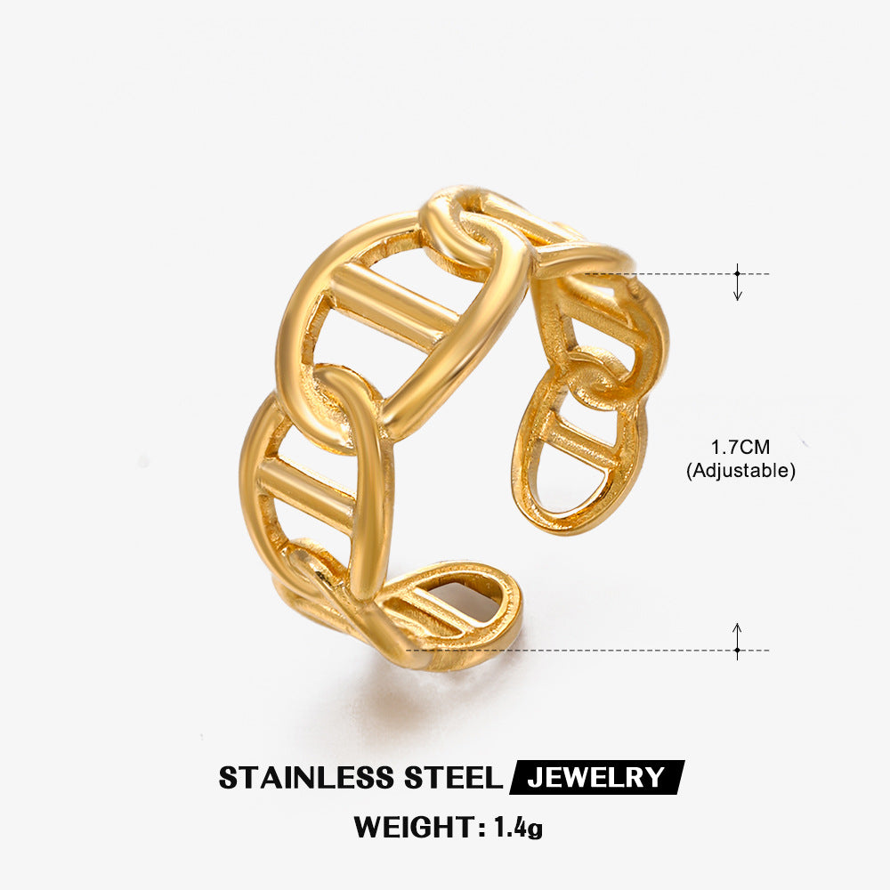 Women's Gold-plated Titanium Steel Wind Fashion Stainless Rings