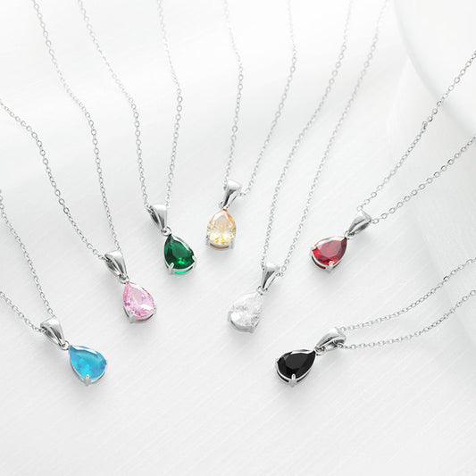 Stainless Steel Water Drop Lady Temperament Clavicle Necklaces