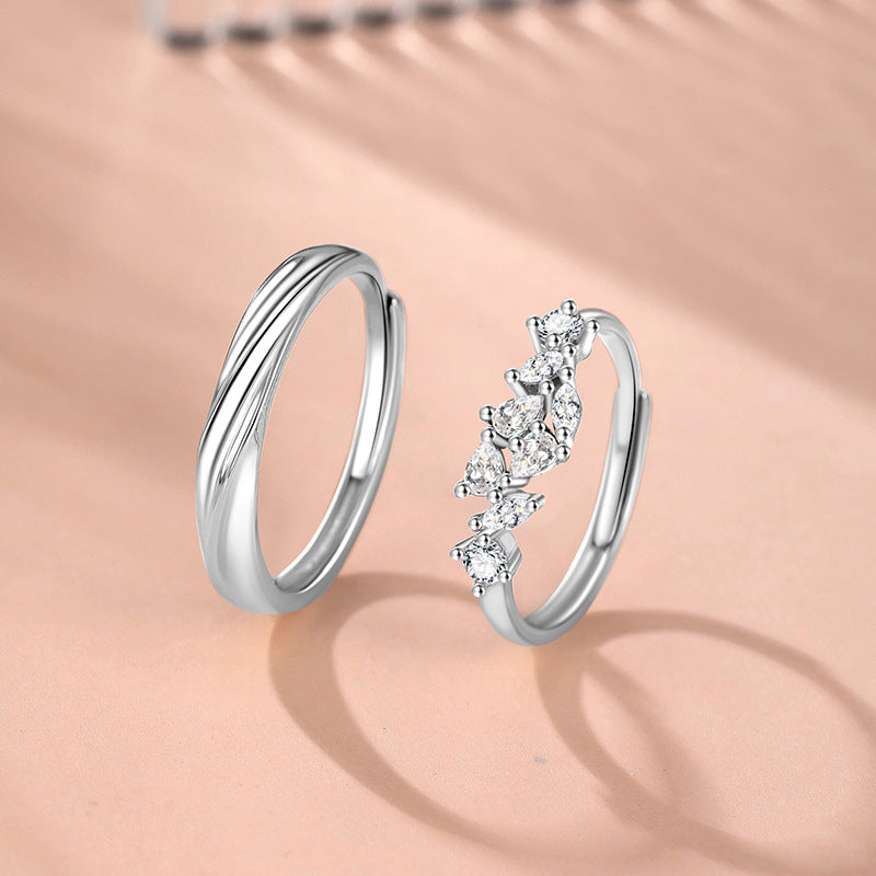 Open Foot Sier Female Niche Design Couple Rings