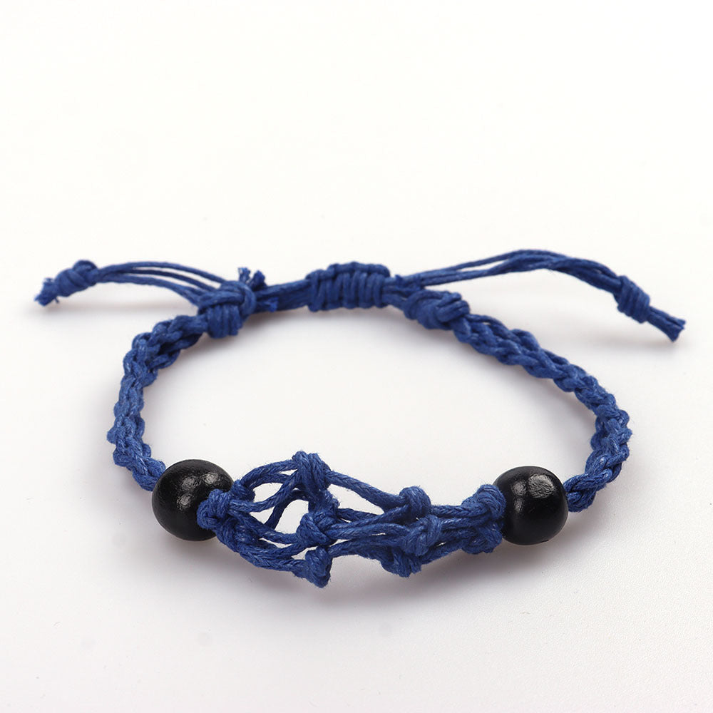 Women's Weave Natural Stone Rope Net Bag Necklaces