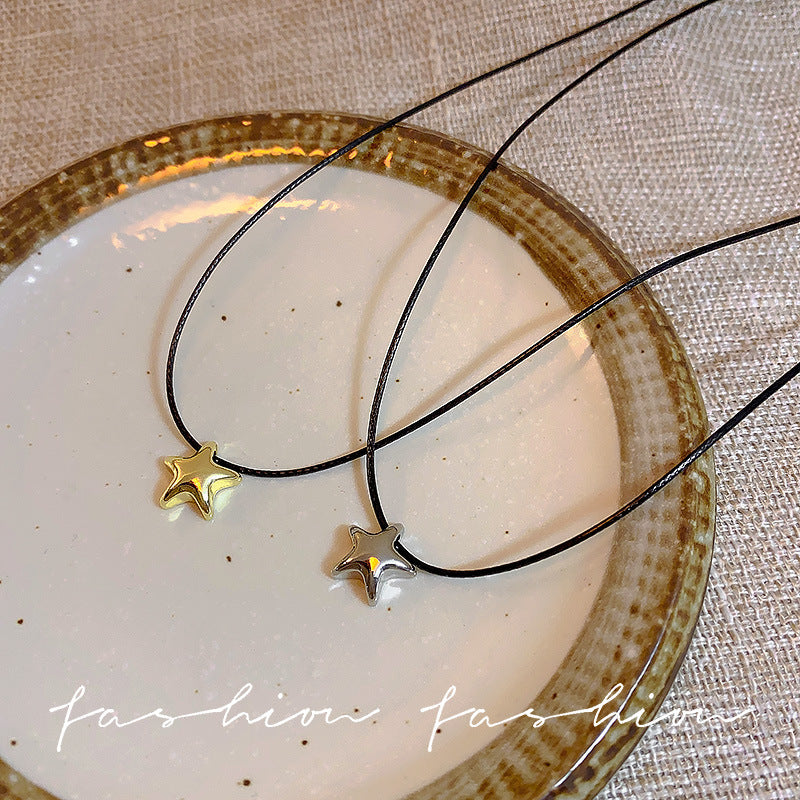 Black Rope Female French Retro Sweet Necklaces