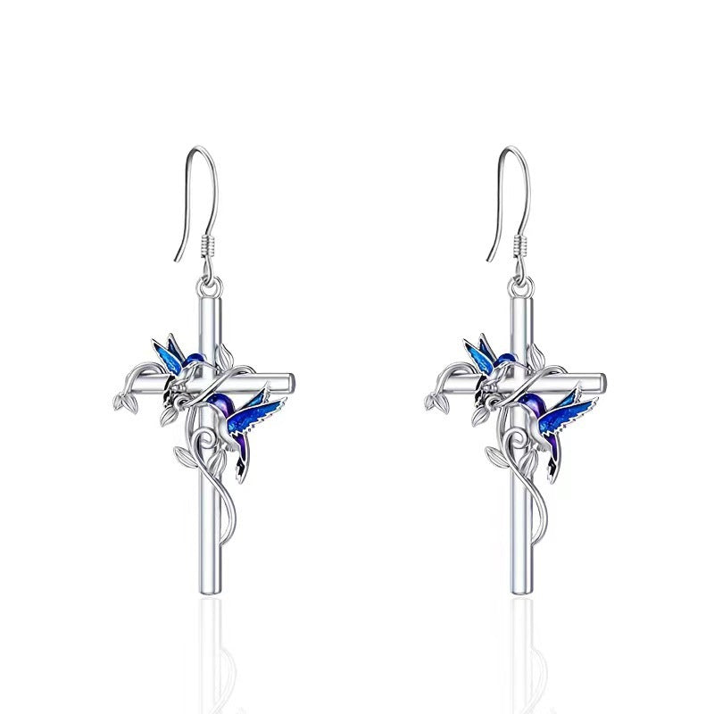 Stock Cross Bird Jewelry Suit Female Leaves Earrings