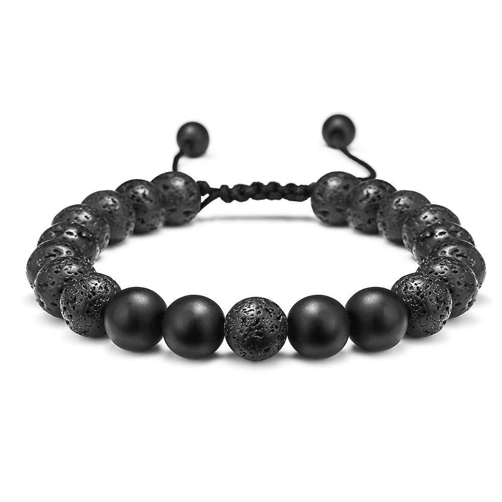 Turquoise Woven Lava Stone Adjustable Volcanic Bracelets
