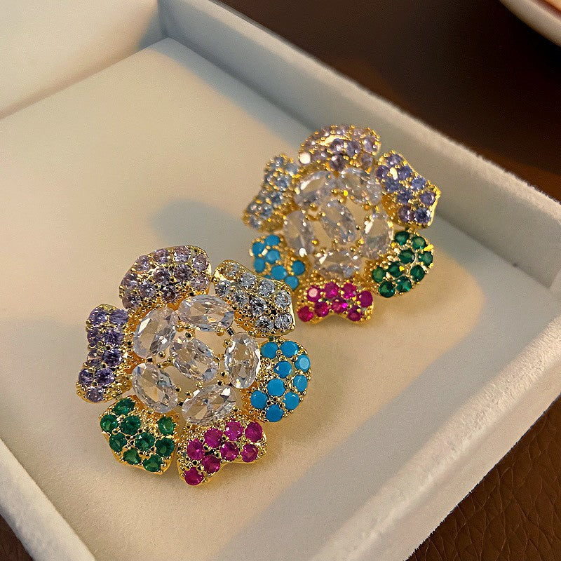 Oil Oval Geometric French Retro Special Earrings