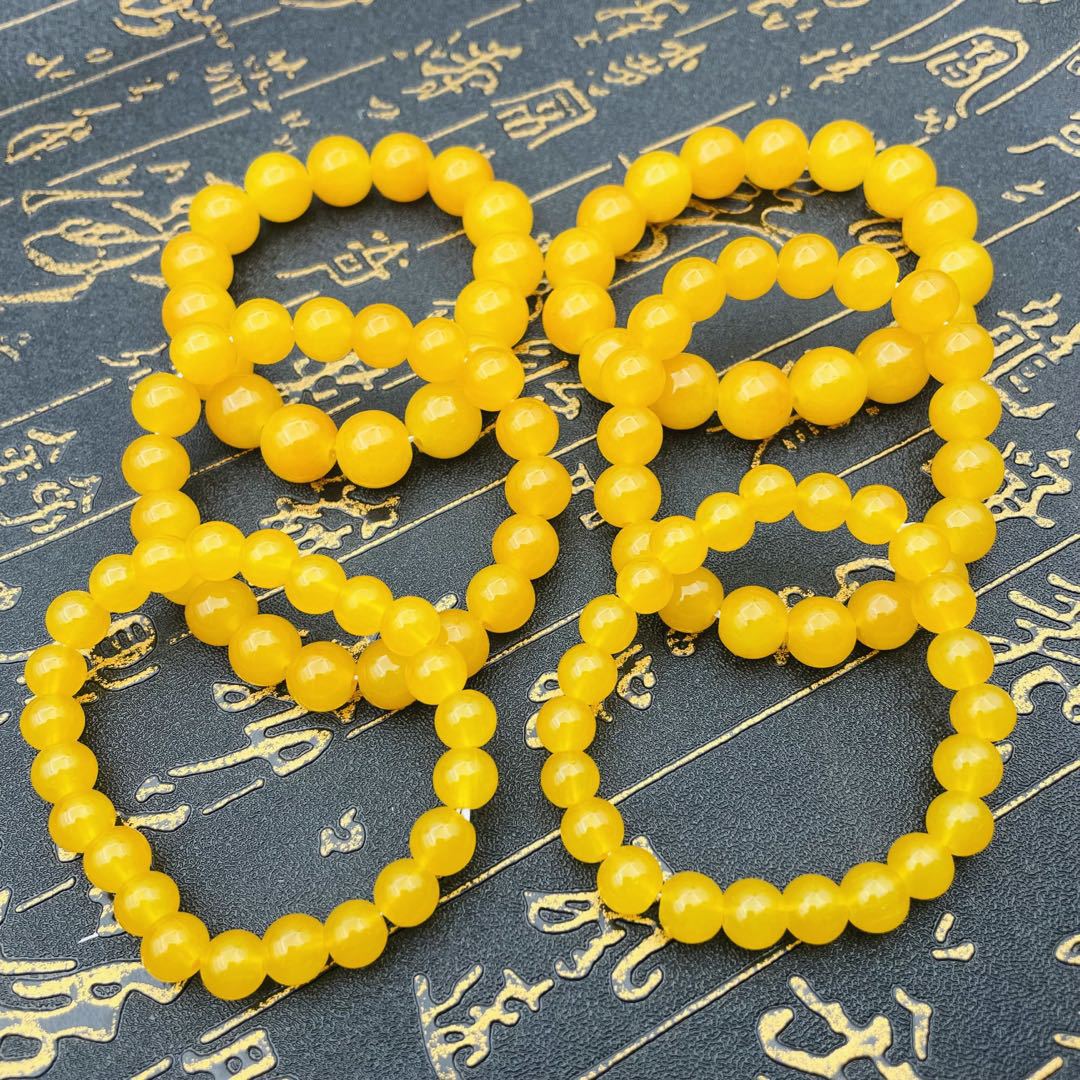 Women's & Men's Imitation Canary Stone Beads Simple Live Bracelets
