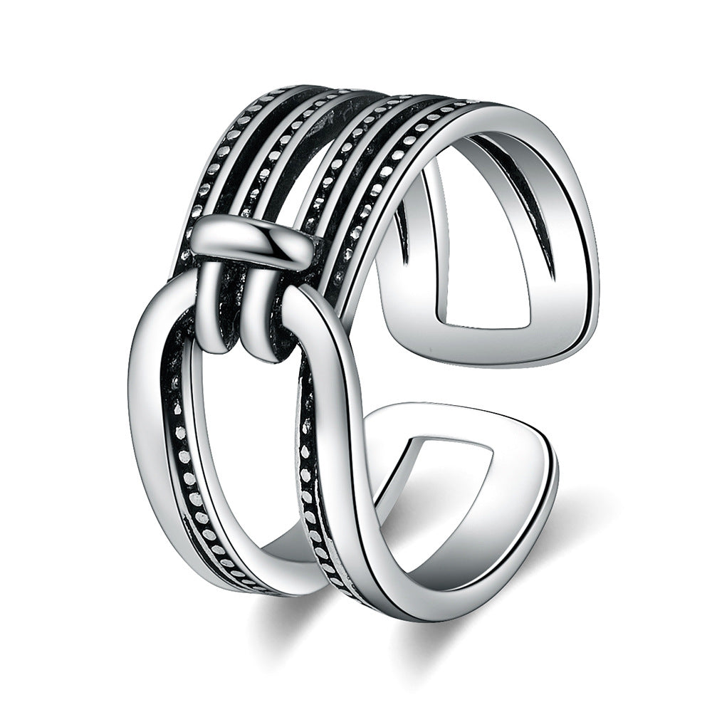 Vintage Thai Sier Simple Plated Hand Ring