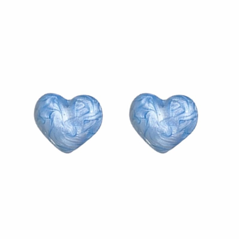 Simple Trendy Retro Love Heart Enamel Earrings