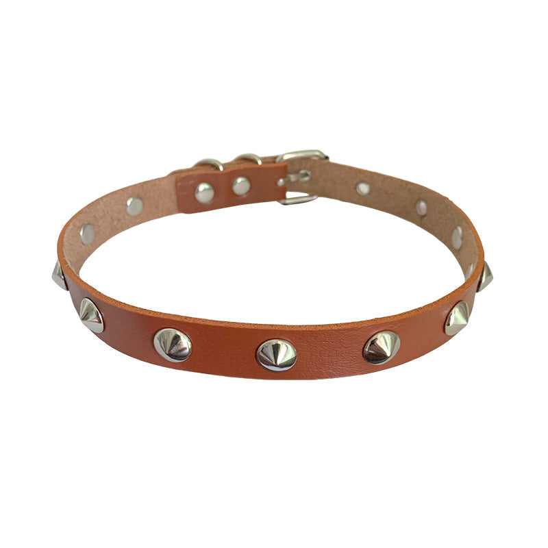 Women's Drum Spike Gothic Personality Dark Style Leather Collar