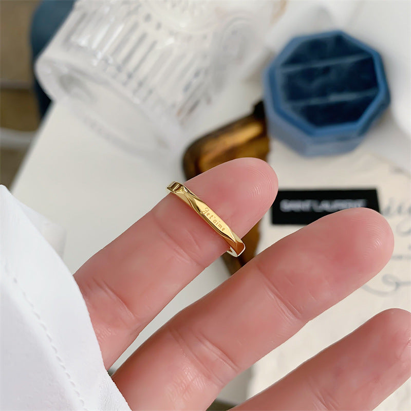 Titanium Steel Letters Female Korean Chic Unique Rings