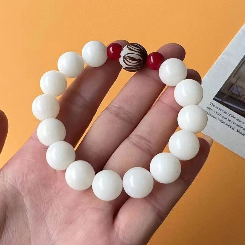 Jade Bodhi Root Beads Lotus Weathering Bracelets