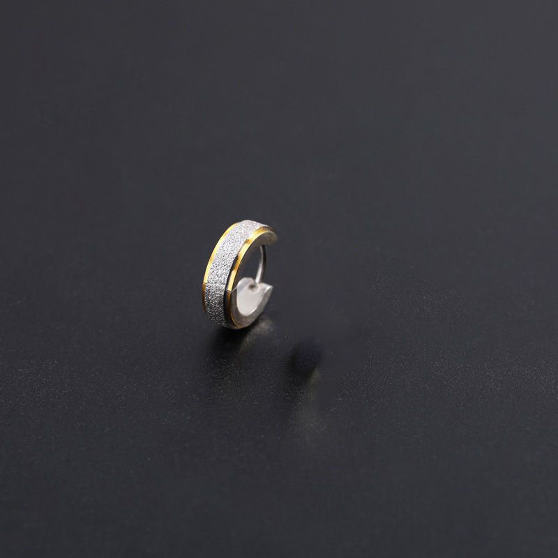 Men's Frosted Titanium Steel Personalized Simple Trendy Earrings