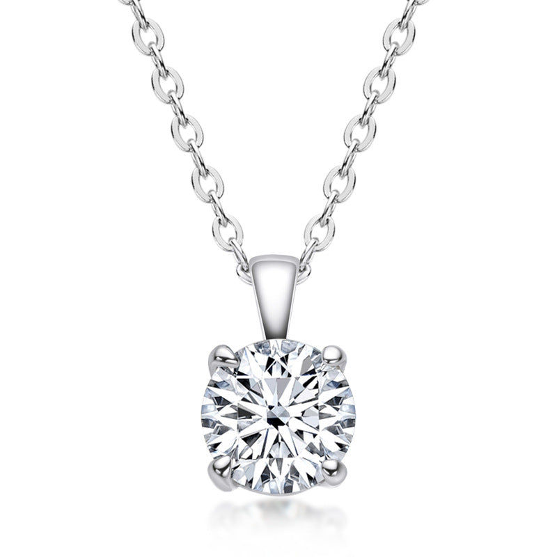 Moissanite Female Niche High-grade Sterling Sier Necklaces