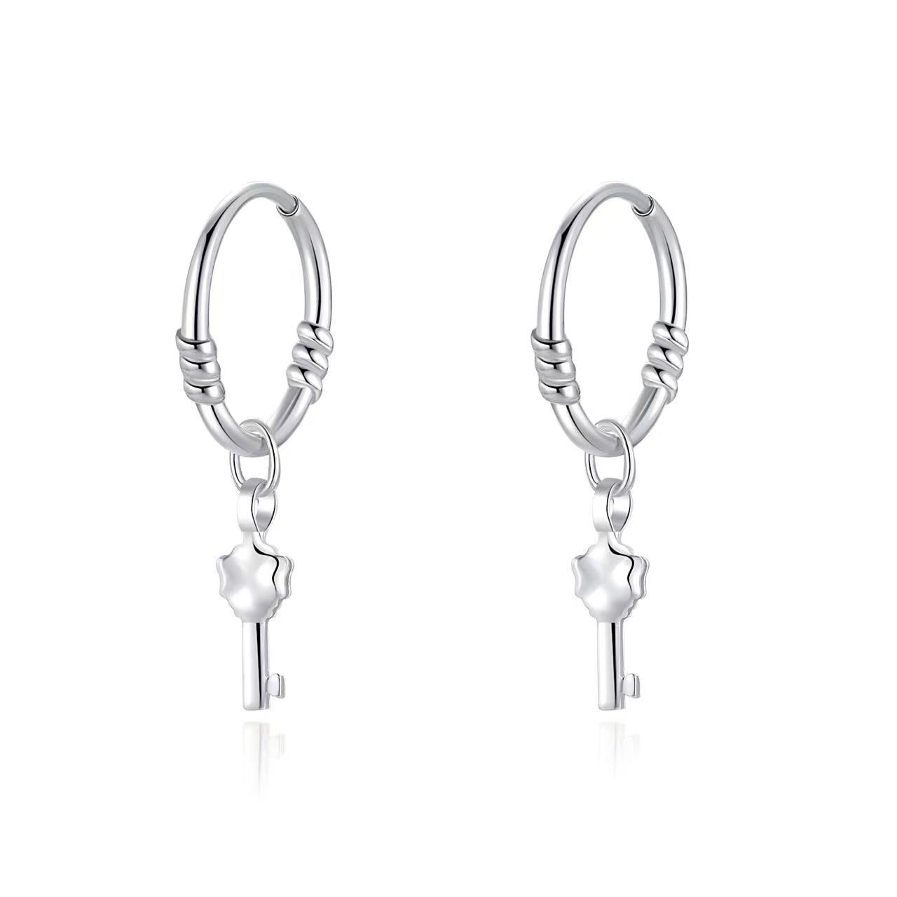 Sier Zircon Temperamental Minority Simple Pure Light Earrings