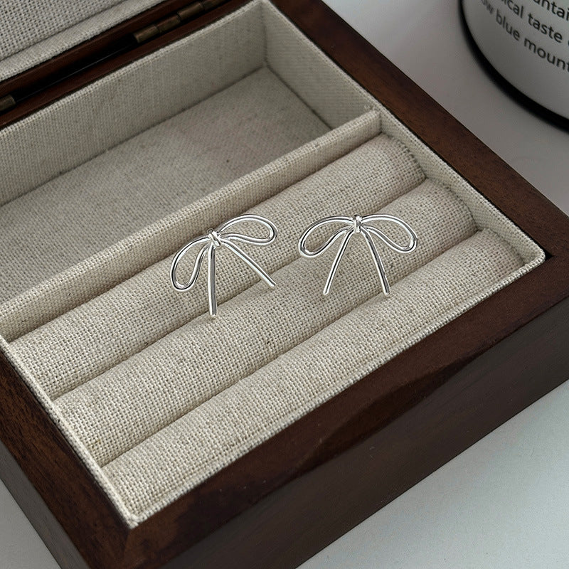 Mori Style Bow Female Design Light Earrings