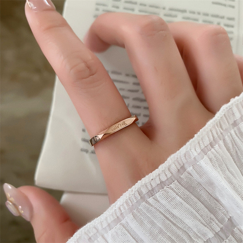 Titanium Steel Letters Female Korean Chic Unique Rings