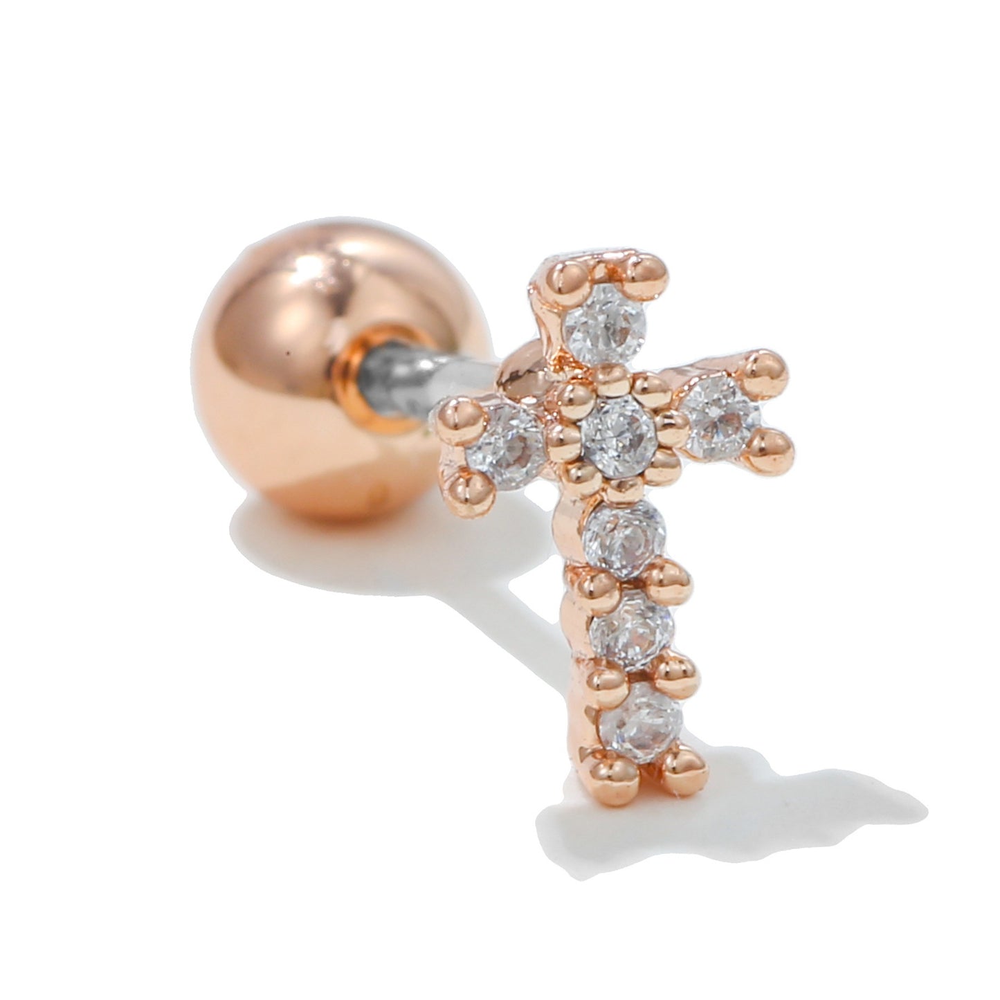 Color Zircon Ear Bone Stainless Steel Earrings