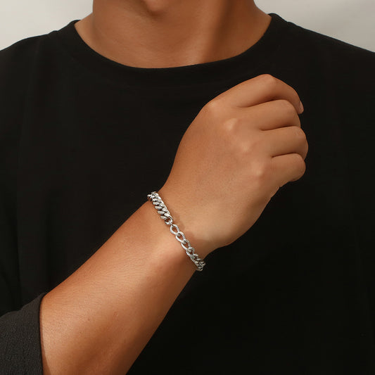Women's & Men's Niche Twin Cuban Link Chain Titanium Bracelets