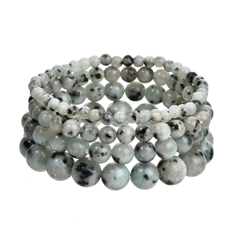 Stone Beaded Obsidian Black Line Rhodochrosite Bracelets