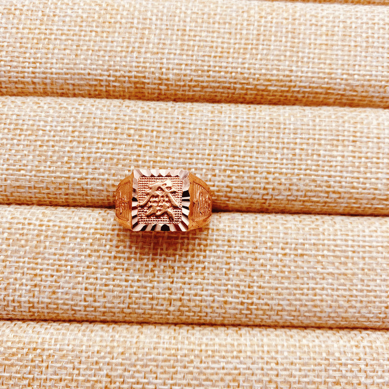 Women's & Men's Copper Red Lucky Fortune Man's Pure Gold Setting Rings