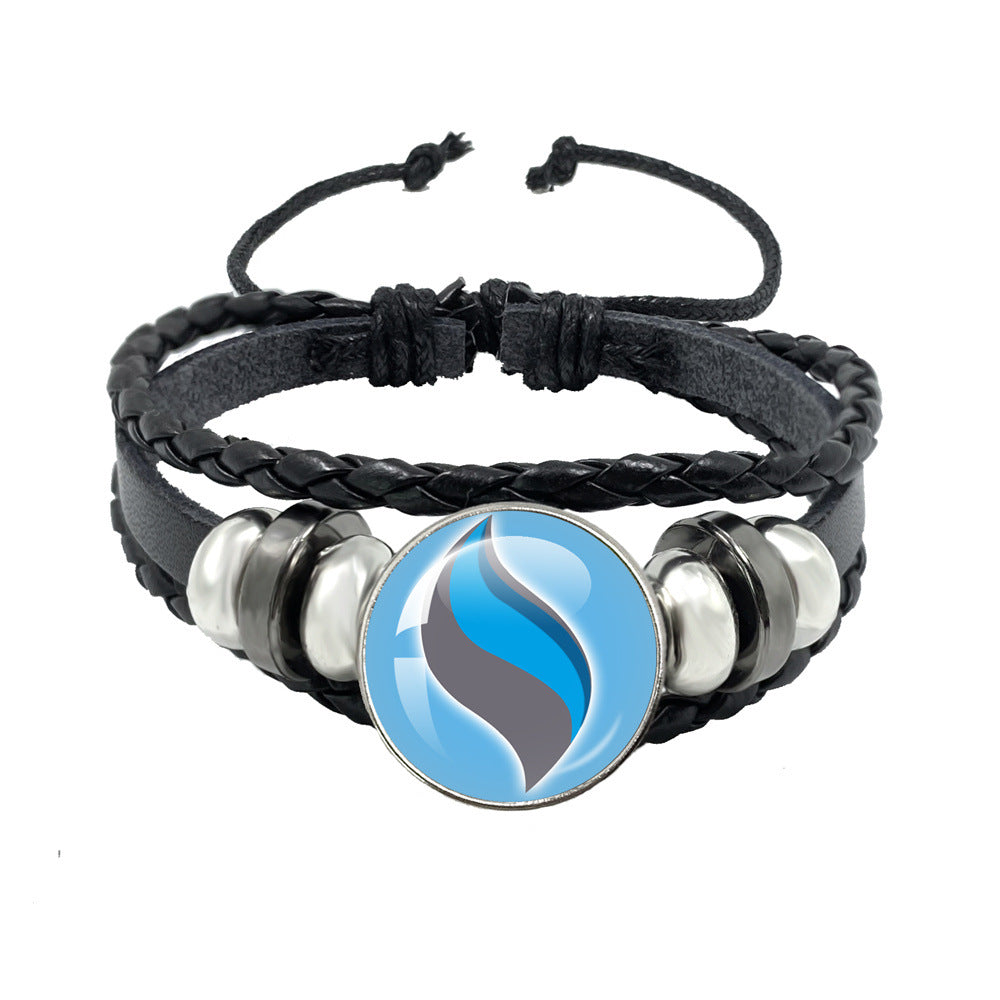 Women's & Men's Leather Time Stone Woven Hand Jewelry Bracelets