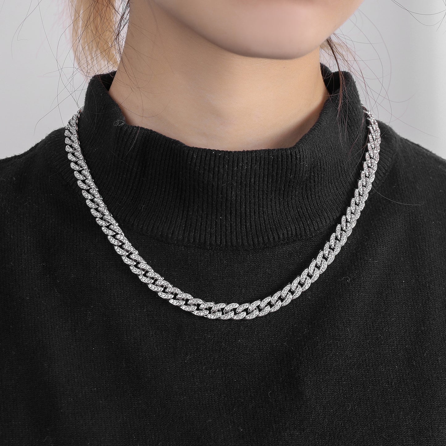 Women's & Men's Alloy Chain Couple Hip Hop Cuban Necklaces