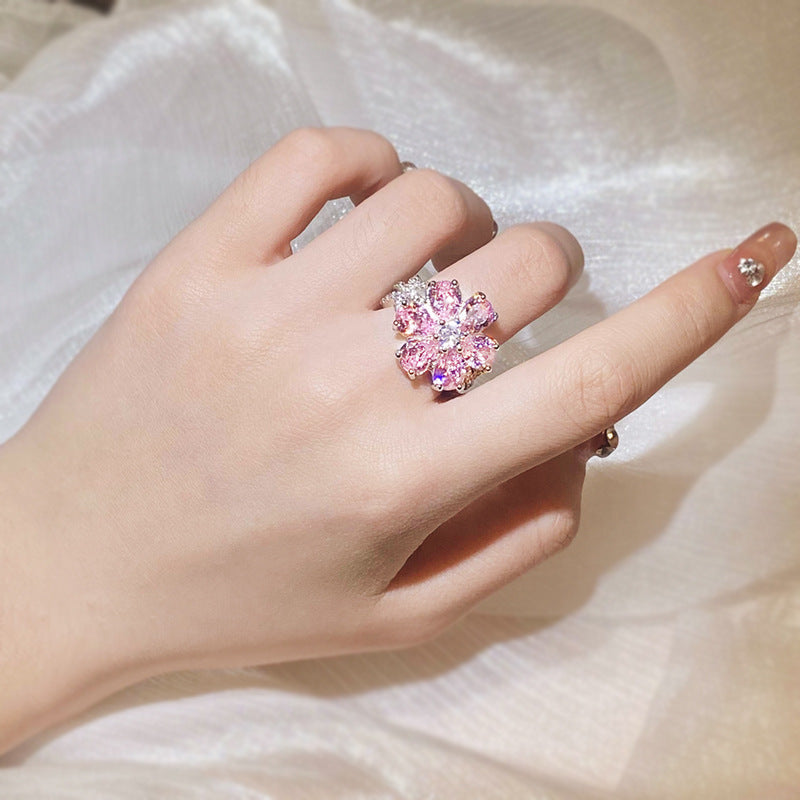 Zircon Female Sweet Diamond Forever Love Rings