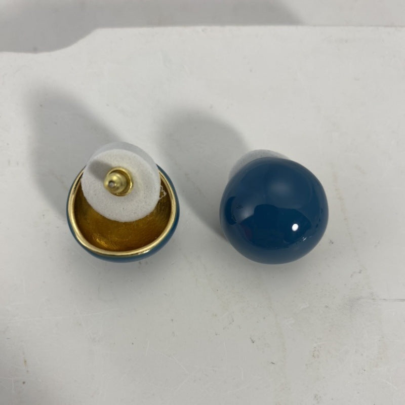 Women's Retro Enamel Drip Glazed Ball Light Earrings