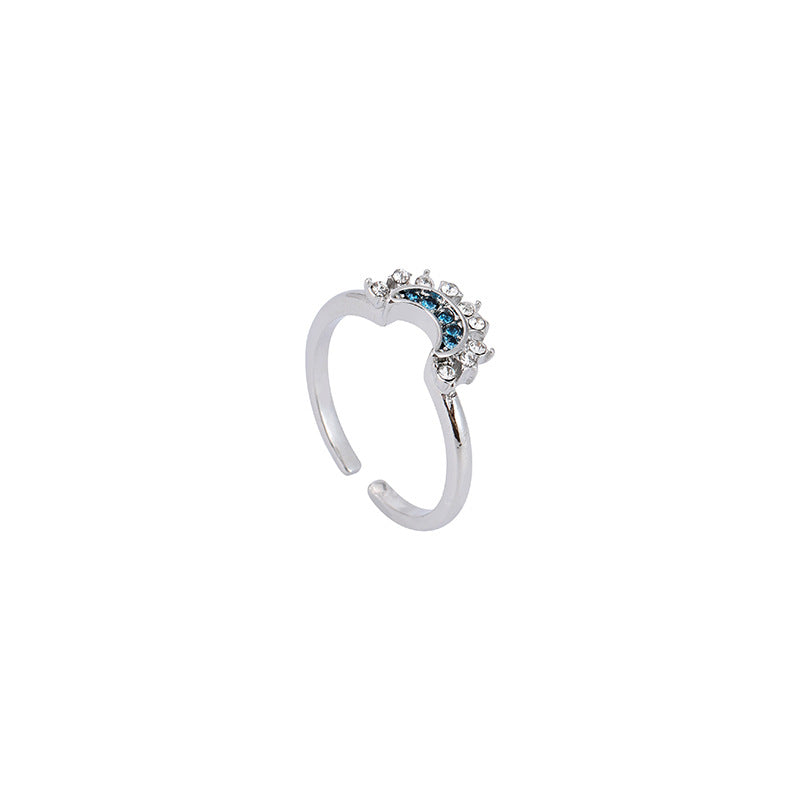 Stacked Female Personality Minimalist Design Diamond Rings