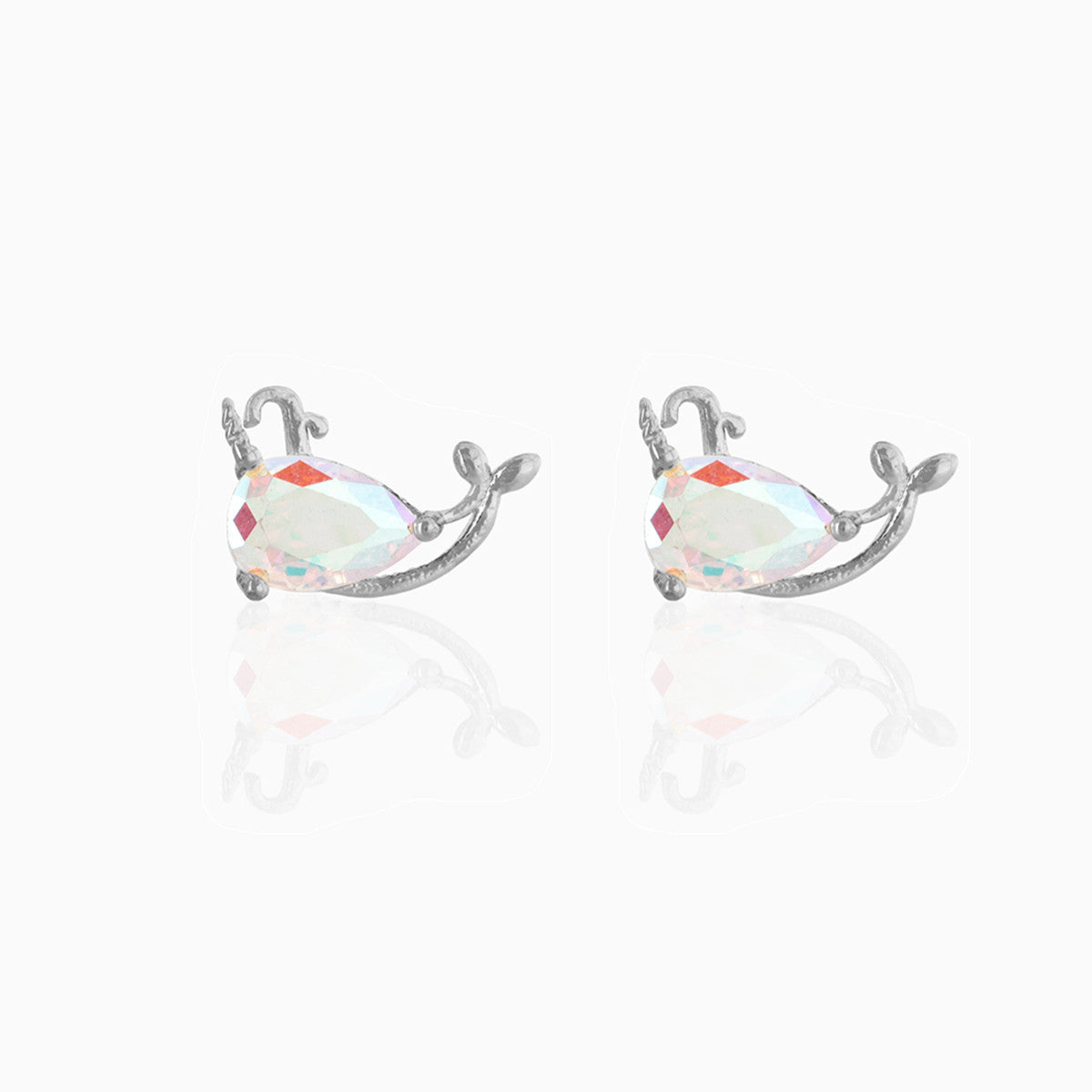 Unicorn Loving Heart Zircon Female Artistic Earrings