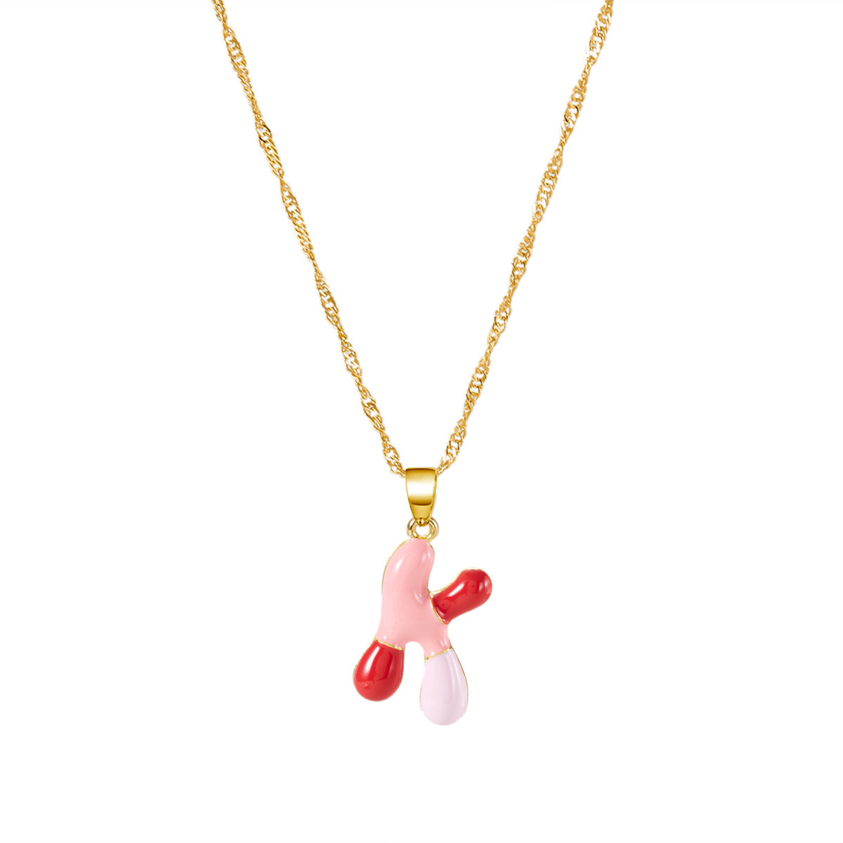 Letter Fashionable Dopamine Color Bubble Clavicle Necklaces