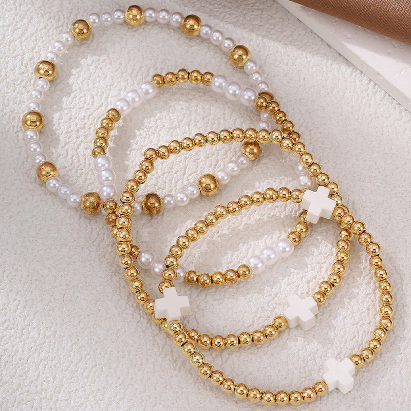 Plus Beaded Set Dopamine Mixed Color Bracelets