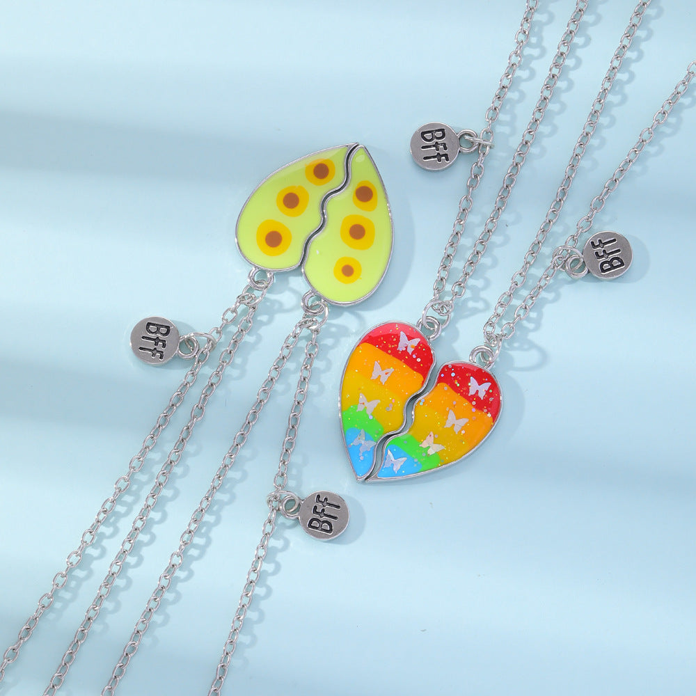Good Friend Love Colorful Cartoon Girlfriends Necklaces