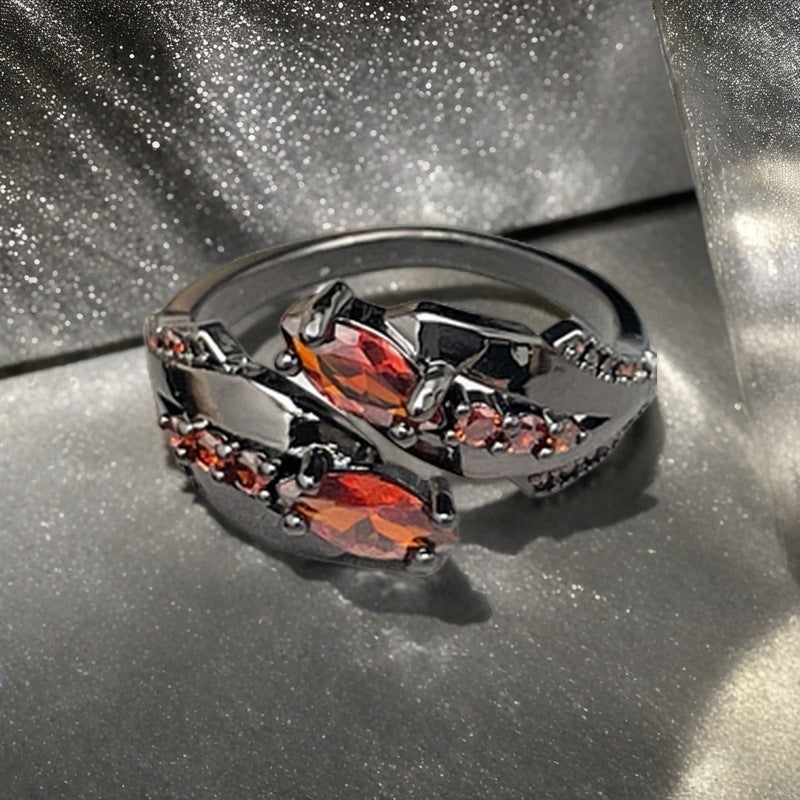 Personalized Red Diamond Open Hot Twin Design Light Rings