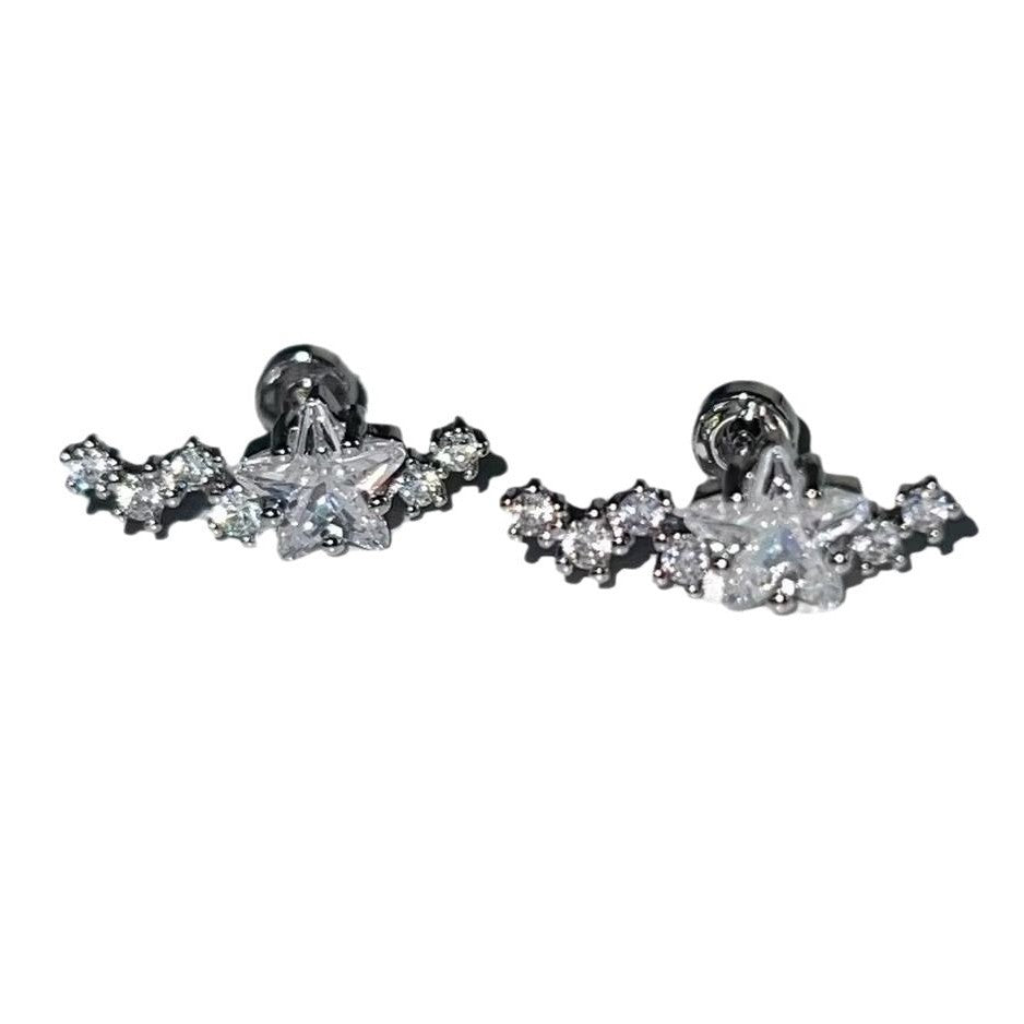 Bow Ear Bone Female Screw Tightening Buckle Niche Design Sleeping Stud Earrings