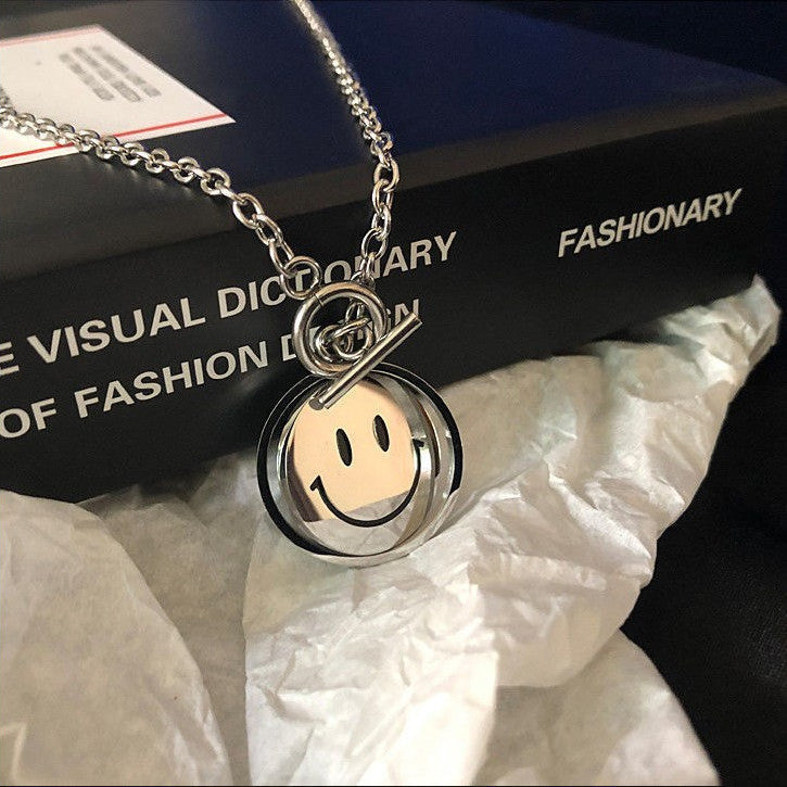 Women's & Men's National Fashion Rotating Smiley Street Double-sided Necklaces