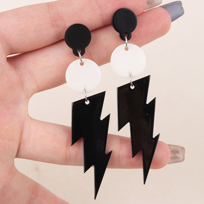 Women's Lightning Ear Fluorescent Color Design Contrast Personality Earrings