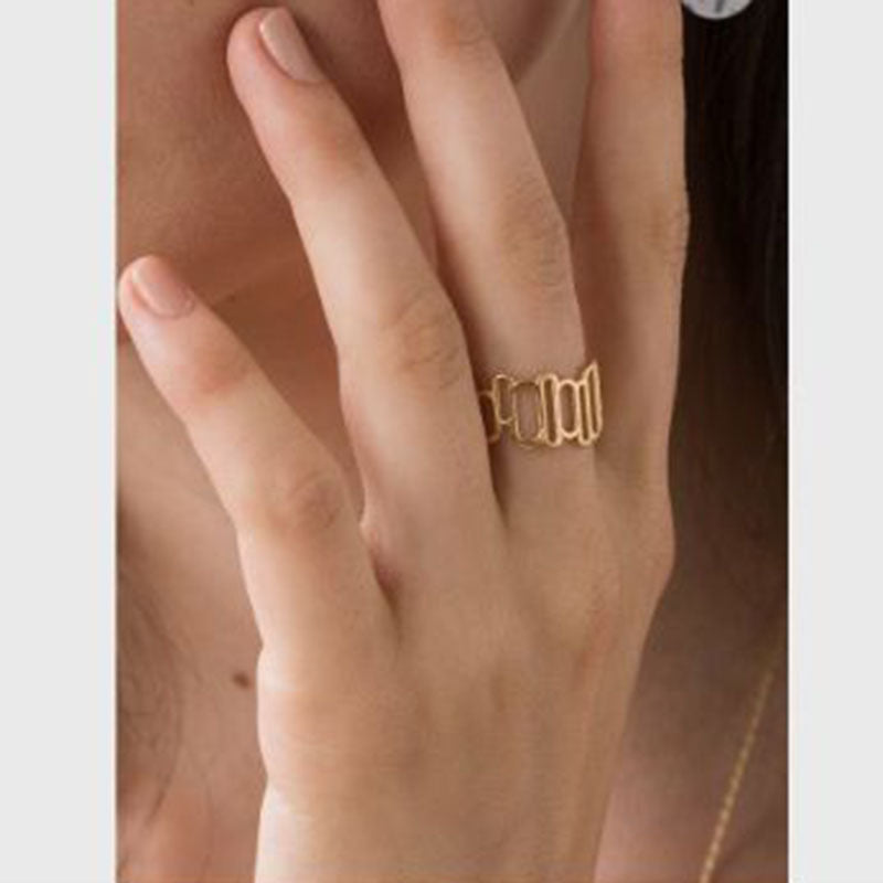 Stylish Outline Titanium Steel Gold-plated Hollow Bracelets