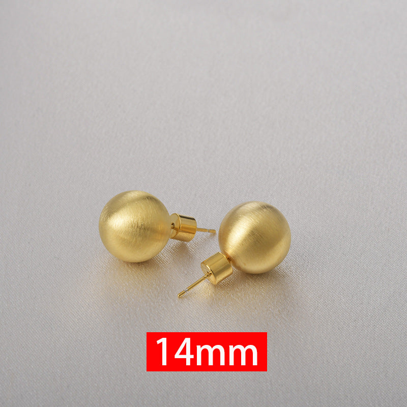 Brushed Hollow Ball Light Luxury High-grade Earrings