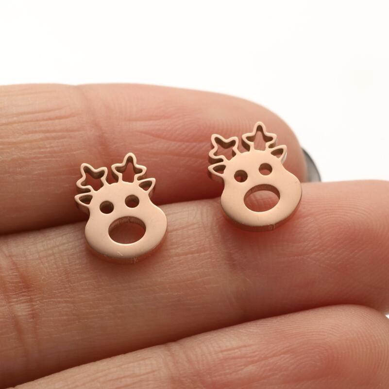 Accessories Stainless Steel Bear Elk Snake Bird Earrings