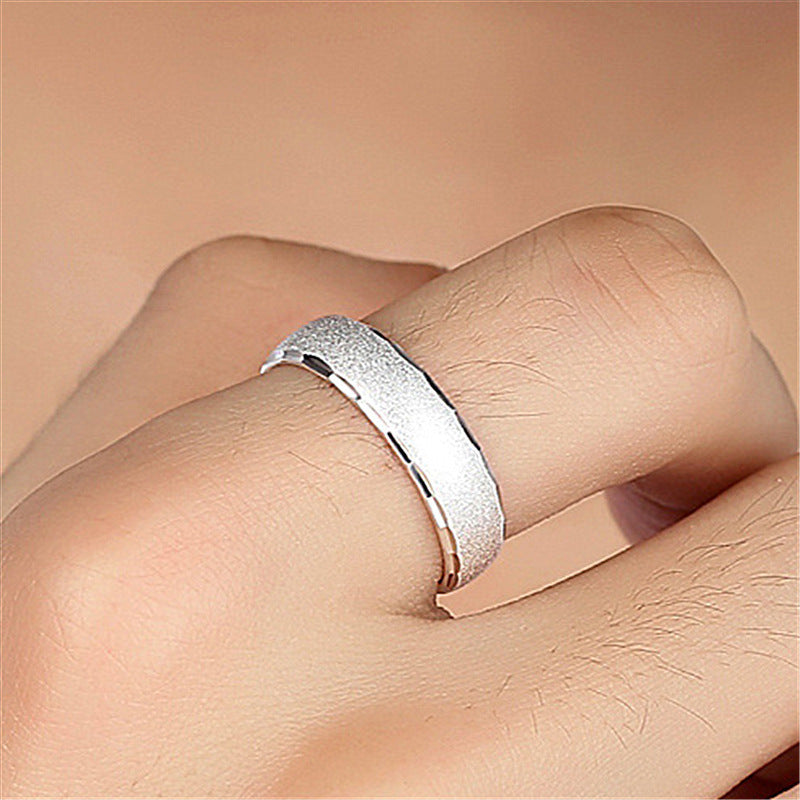 Men's Female Personality Fashion High-grade Sand Surface Carven Design Domineering Switchable Rings