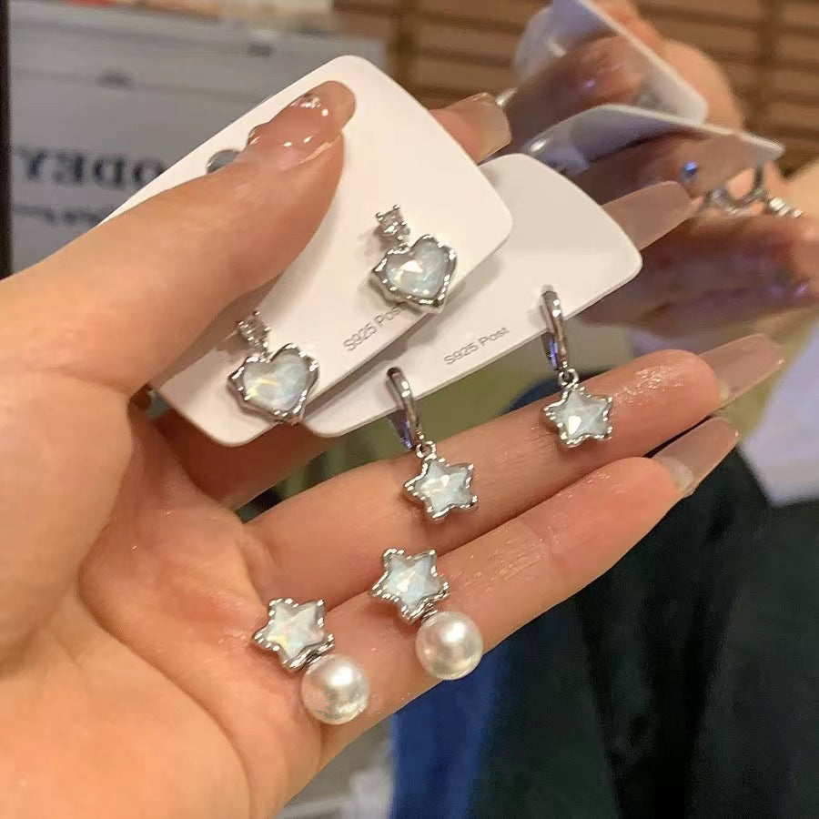 Women's Pearl Ear Sier Needle High-grade Light Earrings